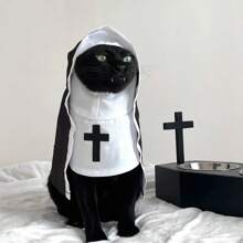 1 pieza Disfraz de monja para mascotas como decoración para fiestas, disfraz gracioso apto para fotografías, disfraz lindo para gatos o perros pequeños y medianos