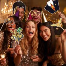WB Harry Potter Officially Licensed Harry Potter Series Party Paper Photo Booth Props Magical Wizard Party Photo Props Castle Glasses Birthday And Balloon Set Birthday Decorations Accessories Party Supplies - Harry Potter - View 3