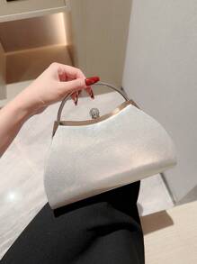 Fashionable Evening Party Handbag - Silver - View 4