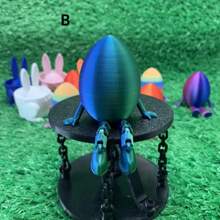 3D 打印复活节彩蛋小雕像 - 塑料收藏品拼接蛋形桌面装饰，适用于家庭和办公室，多功能室内/室外节日装饰品 - 彩色 - 查看 4