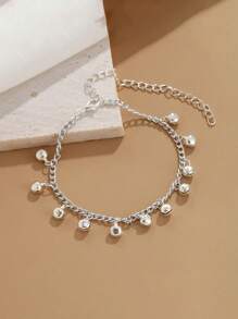 Personalized Fashion Bell Chain Anklet, Bohemian Style Wave Tassel Bell Anklet For Young Girl