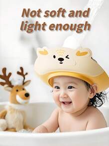 One Piece Cartoon Shampoo Cap Baby Bath Cap Double-Layer Portable And Detachable Folding Shower Cap Enlarged Brim Straight And Not Soft Ear Protection Shampoo Cap Fit The Head Shape Efficient Drainage The Inner Ring Is Soft No Strangulation Socket Design Firm And Not Loose Head Circumference Adjustable Light Enough No Pressure Triple Waterproof Two Ways To Wear Material: TPE+PP - Multicolor - View 3