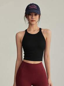 Fixed Cup Sports Underwear Color Blocked Shockproof Female, Professional Training Yoga Pilates Fitness Tank Top