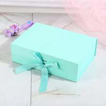 1pc Foldable Magnetic Closure Gift Box,Solid Color Foldable Gift Box,Wedding Party Ribbon Gift Box, White, Pink, Black Packaging Box, Wedding Souvenir Gift Box, Flip Ribbon Gift Box, Halloween, Thanksgiving, Christmas Gift Box, Suitable For Birthday Parties, Holiday Party Gift Box, Wedding Gift Storage Box ,Christmas