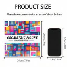 1 pieza Libro para colorear de adultos con patrón geométrico, papel talla grande grueso actualizado de 120g, versión 2025, 7.9*7.9 pulgadas, 24 páginas, impresión de un solo lado, patrones elegantes, regalo relajante para el Día de San Valentín, cumpleaños, Pascua y otras fiestas