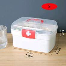 1 pieza Caja de almacenamiento farmacéutico compacta para el hogar, armario de medicinas, botiquín de primeros auxilios, diseño transparente para una organización y acceso convenientes - Caja de medicamentos transparente - Ver 2