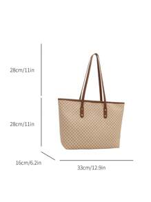 Large Capacity Commuter Tote Bag For Women, Unique & Design, Shoulder Bag With Detachable Inner Pouch For 2025 Spring, Cross-Border - White - View 8