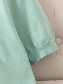 GIGOGOU New Basic Summer Women Knit T-Shirt, Fashionable Hot-Selling Casual Short Sleeve T-Shirt - Green - View 9