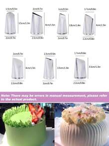 5pcs/7pcs Stainless Steel Rose Flower Piping Nozzle Cake Decorating Sets, Cookie & Cake Icing Decorating Kit Frosting Tips Baking Tools - Rose Decorating Nozzle - View 5