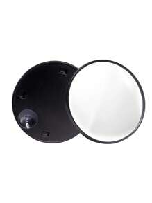 Espejo de aumento de 15X, 10X, 5X, Espejo de aumento pequeño con ventosa y pinzas, como un espejo de aumento de viaje, set de espejo compacto para depilar cejas, maquillaje, lupa, negro