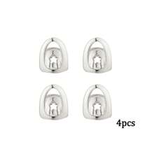4pcs Stylish Copper Grillz Set - Hip Hop Inspired Fashion Jewelry, Golden-Toned Cut Out Design, Perfect For Both Men & Women, Ideal Gift - 彩色 - 查看 9