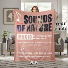 1 件定制照片法兰绒床毯 - 个性化您的图像，涤纶，数码印刷，舒适的全季现代风格，250-300gsm - 非常适合家居装饰