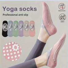 1pair Of Yoga Socks Non-Slip Pilates Dance Socks Non-Slip Floor Socks, Suitable For Gym Indoor And Fitness Ballet, Pilates, Sports - Multicolor - View 1