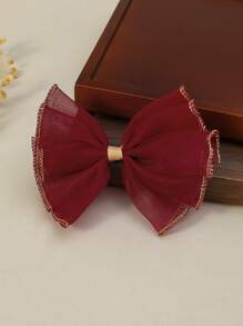 1 pieza Accesorio para el cabello con lazo de tul y borde dorado, estilo versátil, toque delicado para niñas, Charm único para ceremonia de primavera, fiesta - Multicolor - Ver 14