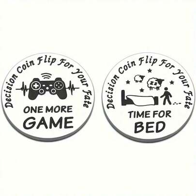 1pc Double Sided Engraved Decision Coin Stainless Steel Stocking Stuffers Pocket Hug Token For Keychain Pendant For Gamers Players Funny Decision Gifts Creative Birthday Present Car Accessories Bag Charm Backpack For School Letter Cute Goth Y2k