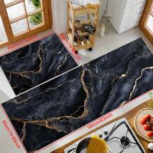 1pc Luxurious Marble Print Non-Slip Silicone Mud Kitchen Floor Mat, 3D Printed Rectangle, Suitable For Living Room, Bedroom, Corridor, Bathroom, Laundry Room - Polyester Carpet For Indoor And Outdoor Home Decor - FUCFD112 - View 8