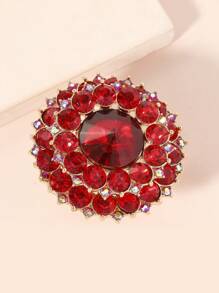 Rhinestone Round Decor Ring