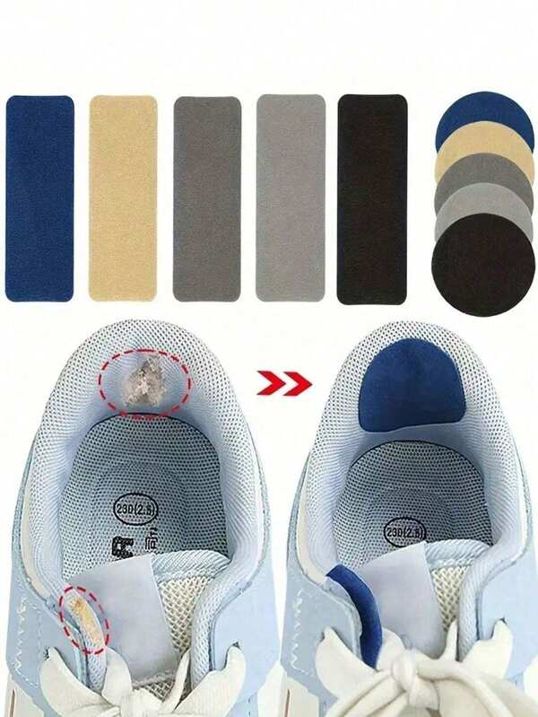 6pcs Shoe Repair Patches,Shoe Patch Vamp Repair Sticker, Subsidy Sticky Shoes Insoles Protector, Shoe Heel Repair Patch Kit Self Adhesive, Inside Shoe Patches For Holes Leather Heel Pads, Shoe Repair Accessories - Durable Anti-Wear Heel Protectors For Sneakers, Fixes Worn Holes & Lining Damage