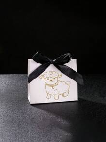 5/10 件优雅绵羊主题开斋节糖果盒，带丝带纸质礼品容器，适合斋月期间的 Kareem，非常适合穆斯林伊斯兰节日宰牲节、派对礼物和家居装饰