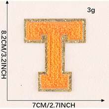 26 烫印字母补丁缝制烫印粘性字母贴纸字母 A-Z 刺绣装饰服装修补鞋、帽、包包 T 恤服装用品（橙色） - 橘色 - 查看 22