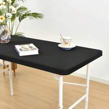 1 块涤纶弹性桌布 - 抗皱、可洗矩形桌布，适合野餐、派对、公园、露营和厨房使用 - 彩色 - 查看 15