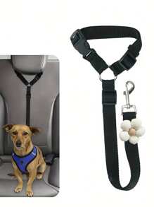 1件装狗狗车载安全带，宠物车载牵引绳，狗狗安全带扣，狗狗车载安全带圣诞礼物，狗狗车载座椅套，狗狗车载座椅罩，宠物车载座椅