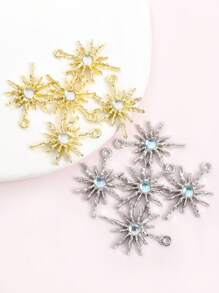 10pcs Y2K-Inspired 3 Styles Sun & Moon & Star Design Alloy Charms With Glass, Rhinestones Accents, Sweet Cool Style Ins Clavicle Chains Choker Necklaces Bracelets Earrings And Delicate Unique Jewelry DIY Glossy Metal Pendants - Perfect For Daily Wear & Parties, Ideal Birthday Or Holiday Gifts - Sun & Moon & Star - View 5