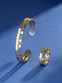 1 set di bracciale e anello regolabili a nido d'ape