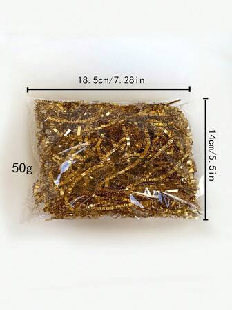 Dubbelsidigt guldfärgat skrynkligt pappersbastfyllmedel, vågformat pappersband för presentask, bröllopsgåva, förpackningsmaterial, alla hjärtans dag-jul