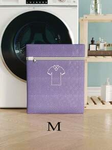 1 件彩色刺绣加厚洗衣袋、洗衣机保护网袋、内衣、胸罩和衣服洗漱袋 - 淡紫色 - 查看 5