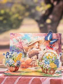 1 Roll PET Vintage Flower Basket Theme Washi Tape, Floral Series Decorative DIY Scrapbooking Materials For Planners/Notebooks/Journals/Diary/Cup/Calendar Etc. -Fresh Creative DIY Collage Scenery Materials