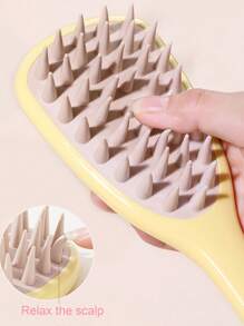 New Ginkgo Leaf Hair Wash Brush Massager Silicone Coarse Toothed Handle Hair Comb Long Handle Hair Comb For Mom's Birthday Gift Mother's Day Gift,Hair Brush,Comb,Hair Tools,Hair Products And Accessories For Barber Salon Beauty Travel Essentials - Multicolor - View 6