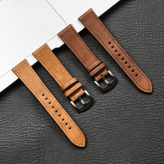 20mm Leather Strap Compatible With Samsung Galaxy Watch 7 6 5 4 40/44mm 5Pro 6Classic 43/47mm