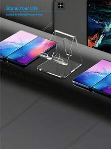 1个创意网红亚克力装饰平板电脑透明学生可调节支架，兼容苹果、安卓系统，可作为礼物送给家人、朋友，适合生日、春季、夏季、母亲节、送给男朋友、女朋友，也可用于房间装饰、衣柜整理收纳、衣物悬挂、房间装饰用品、收纳整理等。 - 無色 - 查看 6