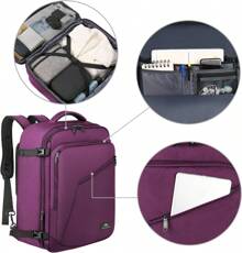 Travel Backpack For Women Men, 40L Expandable Carry On Luggage Backpack, , Airline‑Approved Underseat Personal Item Bag With Luggage Sleeve & Hidden Straps, Lightweight Water‑Resistant Weekender Laptop Rucksack For Women, Men, Students & Moms, Business Trips, College, Summer Vacation & Back‑To‑School Gift