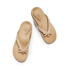 Women's Low Wedge Flip Flops Bow Knot Arch Support Orthopedic Thong Slides Sandals Comfortable Dress Walking Summer Vacation Sandals Shoes - Màu be - Xem 6