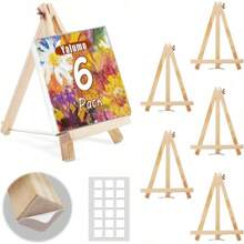 Wooden Easel 6 Pack 9 Inch Tabletop Easel For Painting Small Wood Easel Stand For Sign Picture Frame Display Tripod Art Easel For Students Portable Canvas Holder Painting Supplies