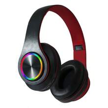 AXNEN Luminous Wireless Headphones With Colorful LED Lights, Foldable Over-Ear Design, Built-In Mic, FM & SD Card Slot - Perfect For School, Travel, And Gifts