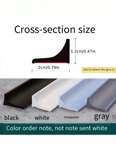 Classic Style Silicone Water Barrier For Shower And Bathroom - Self-Adhesive, Bendable, Waterproof Seal Strip For Dry And Wet Separation, Mold Resistant Side Splash (Pack Of 1) Home Bathroom Decor Fall Decor Back To School