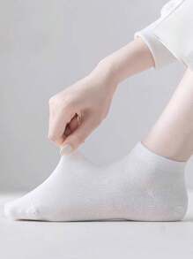 1/2/3/4/5/6/8/10/15/20/30雙女款棉質低筒襪，白色，吸濕排汗，適合日常穿著，四季皆可穿，隨機配色 - 白色 - 查看 2
