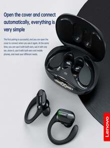 Lenovo XT80 Wireless Earphones Dual MIC Stereo Noise Reduction Headphones Touch Control Surrounding Sound Earbud Sport Headset - Black - View 5