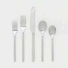 20pc Flatware Set Silver - Stainless Steel Silverware Set, Service For 4, Includes Forks, Spoons, Knives