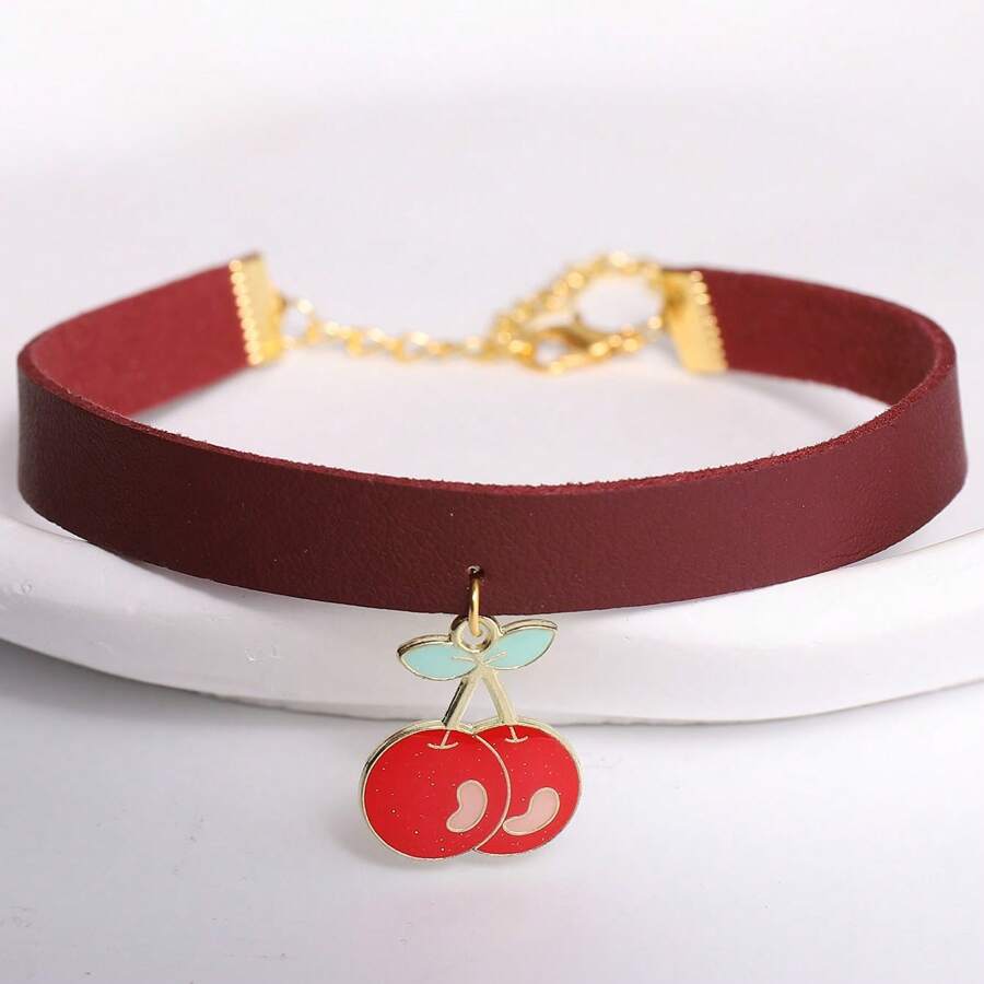 22-30 厘米/8.66-11.81 英寸 PU 皮革宠物项圈，24 种颜色单层皮革狗猫项圈带装饰吊坠