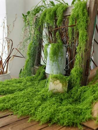 1.06oz/1.76oz/3.53oz Simulation Artificial Moss, Plant Landscape Design, Succulent Bonsai Design, Sand Table Model Design, Retractable And Waterable Polyester Moss