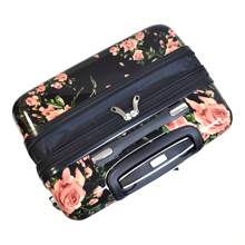 Karriage-Mate 3-Piece Expandable Hardside Luggage Set With Spinner Wheels, PC Material, 20" Carry-On + 24" & 28" Checked Suitcases, Leopard & Floral Design, Durable, Lightweight, Scratch-Resistant, Secure Locks, Stylish Travel Bag Set - Hoa hồng - Xem 3