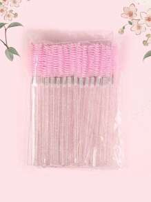ATOMUS 50pcs/Pack Disposable Makeup Brushes, Crystal Eyebrow Brush, Diamond Handle Mascara Wand, Eyelash Extension Tools - Pink - View 1