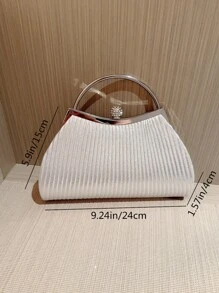 Fashionable Evening Party Handbag - Silver - View 8