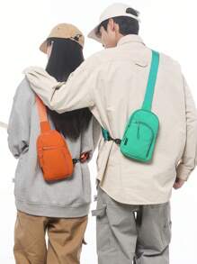 Same Gender Design Couple Style Bag, Simple And Lightweight Mobile Phone Backpack, Leisure Crossbody Bag, Large Capacity Multi-Layer Chest Bag, High Quality Waterproof Nylon Material, Suitable For Daily Commuting To Go Shopping And Carry On Mini Bag