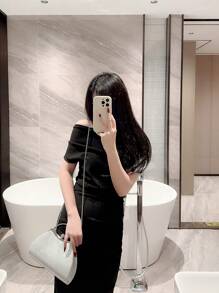 Fashionable Evening Party Handbag - Silver - View 10