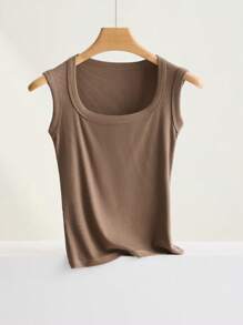 Juego de 3 tops camiseta interior sin mangas de mujer de mezcla de algodón sin costuras, capa base elástica